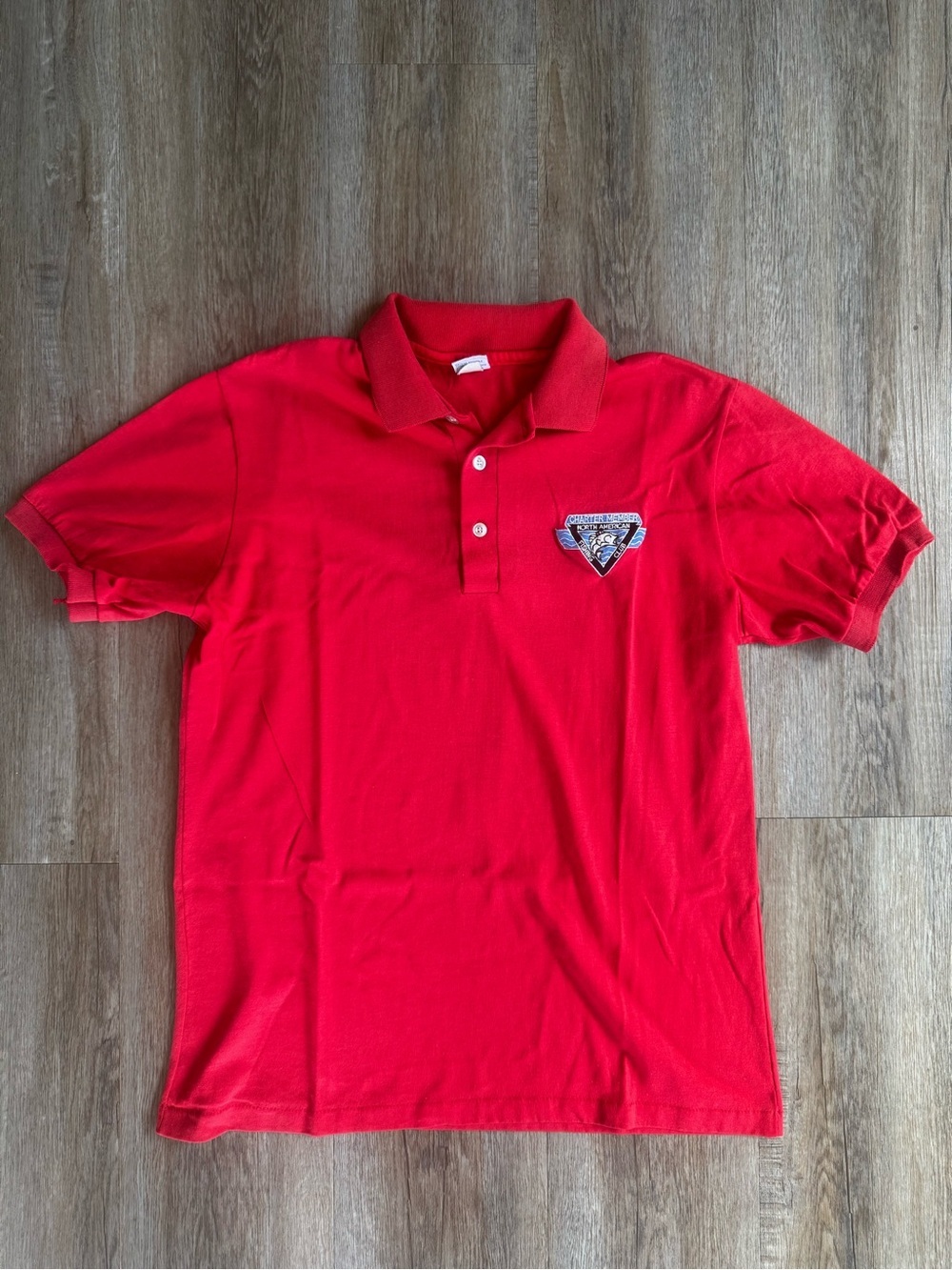 Vintage Hartwell 80s Red North American Fishing Club Polo - size Large